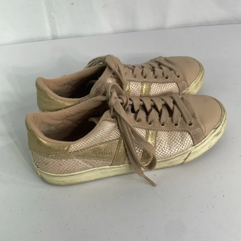 Gola soft, pink, and gold sneakers